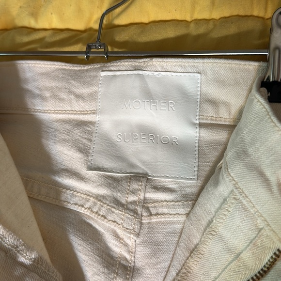 MOTHER denim cream puff colored The Hustler patch pocket jeans size 32 - Picture 6 of 8